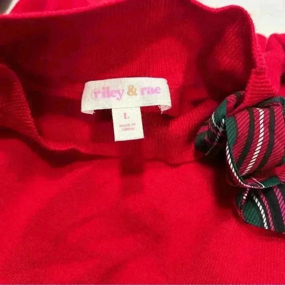 Riley & Rae Women Large Ruby Red Lightweight Long Sleeve Holiday Party Sweater - Picture 5 of 10